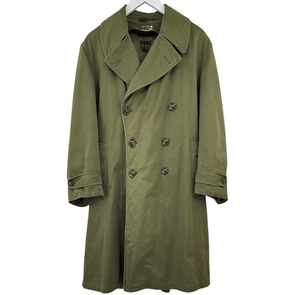 1950s Authentic Vintage Khaki Military US Army Removable Wool Liner Winter Coat